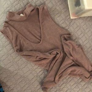 Knit high neck tunic top